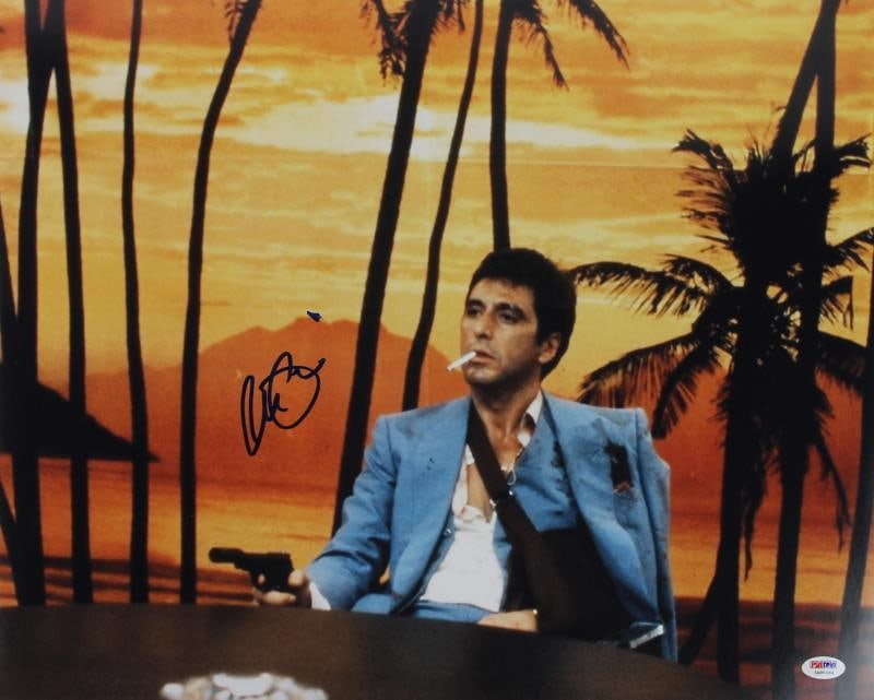 Al Pacino Scarface Signed 16x20 Photo Gem Mint 10 PSA/DNA Authenticated: Al Pacino Scarface Signed 16x20 Photo Gem Mint 10 PSA/DNA Authenticated This Al Pacino Scarface signed 16x20 photo is a must-have collectible for fans of the iconic film. The autograph has been graded