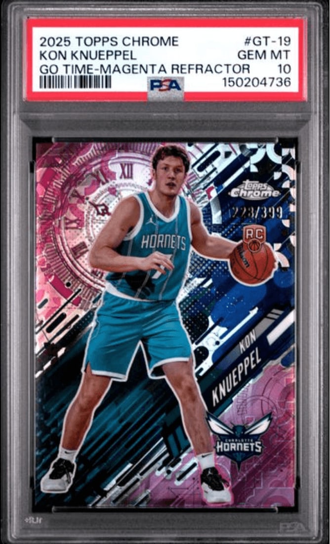 PSA 10 Kon Knueppel Topps Chrome GT19 Magenta Refractor 2025 Rookie (1 of 2)
