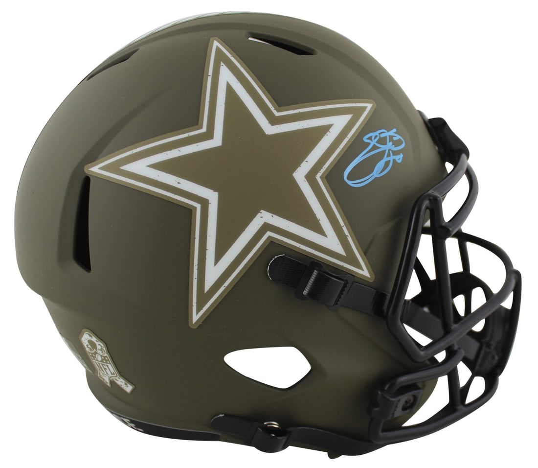 Emmitt Smith autographed Cowboys Salute to Service full size Speed Proline helmet (1 of 3)