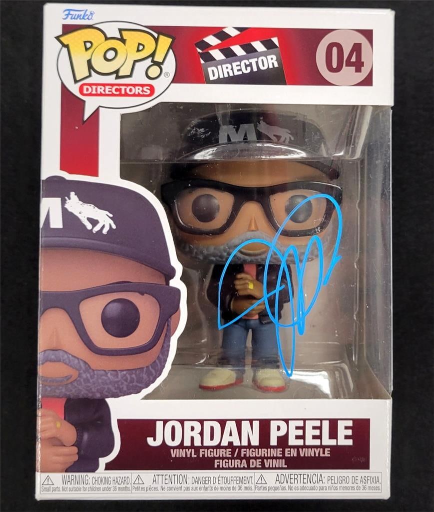 Jordan Peele Autographed Funko Pop Get Out Nope Beckett Authenticated: Jordan Peele Autographed Funko Pop Get Out Nope Beckett Authenticated This is an original Funko Pop! figure of the acclaimed director Jordan Peele, featuring his autograph. The item is authenticated b