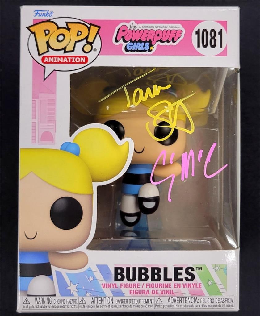 Bubbles Funko Pop Signed by Craig McCracken Beckett Authenticated: Bubbles Funko Pop Signed by Craig McCracken Beckett Authenticated This is an original Funko Pop figure of Bubbles from the iconic show The Powerpuff Girls, autographed by Craig McCracken, the show's c