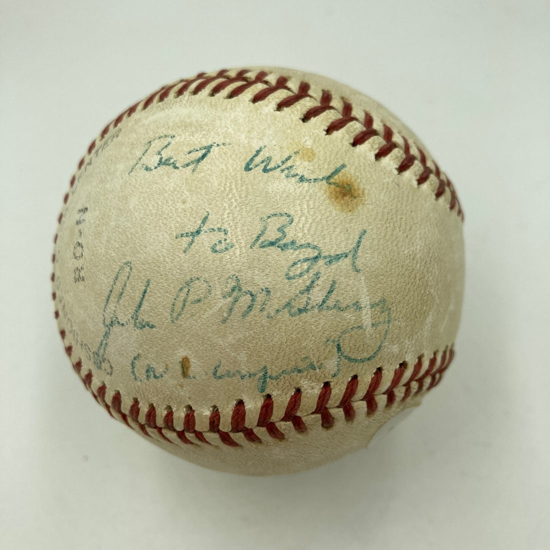 Game Used 1977 World Series Baseball Signed by Umpire John McSherry PSA Authenticated: Game Used 1977 World Series Baseball Signed by Umpire John McSherry PSA Authenticated This is an original game-used official National League baseball from the 1977 World Series between the New York Ya