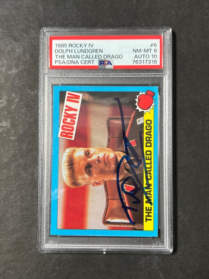 PSA 1985 Topps Rocky IV card Dolph Lundgren autograph #6 (1 of 2)