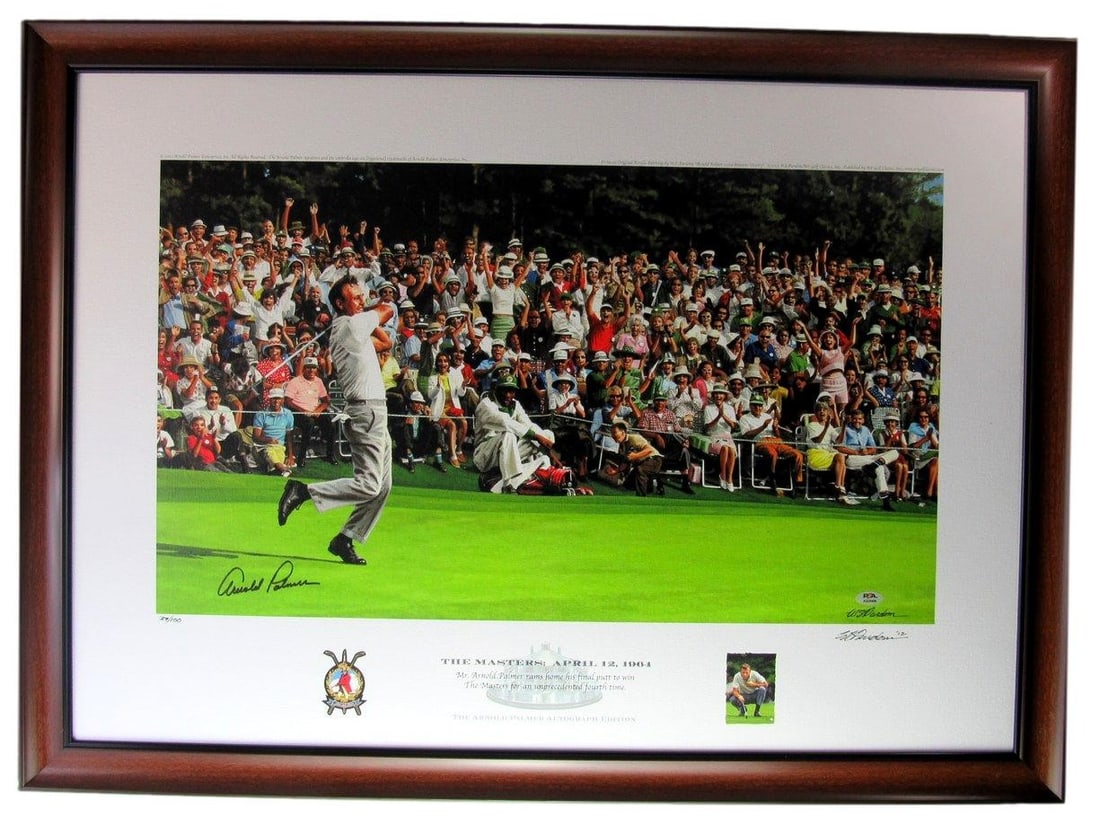 Framed Canvas Giclee Signed by Arnold Palmer and Bill Purdom PSA/DNA Authenticated (1 of 5)