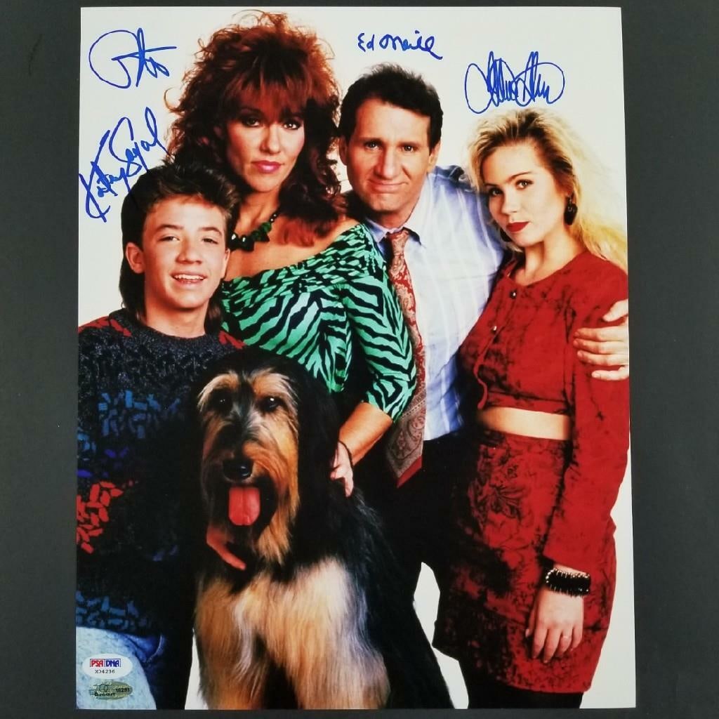 Signed 11x14 Married With Children Cast Photo With PSA Authentication: Signed 11x14 Married With Children Cast Photo With PSA Authentication This is an original 11x14 inch photograph signed by the cast members of Married With Children, including Ed O'Neill, Katey Sagal, 