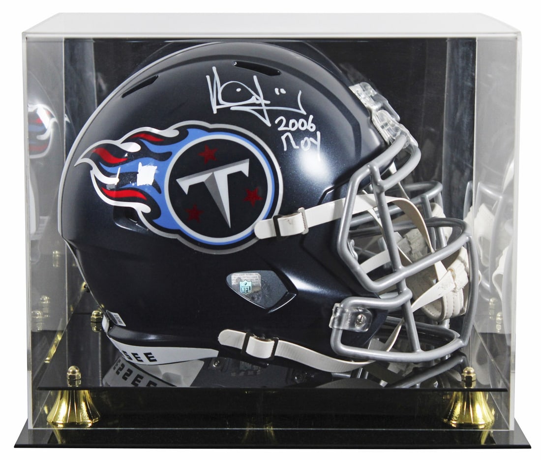 Vince Young autographed Titans full size Speed replica helmet with case BAS witnessed: Vince Young autographed Titans full size Speed replica helmet with case BAS witnessed Autographed full size speed replica helmet signed by Vince Young of the Tennessee Titans, featuring the inscriptio