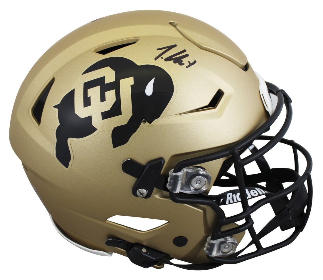 Riddell Speed Flex Full Size Helmet signed by Travis Hunter BAS Witness (1 of 4)