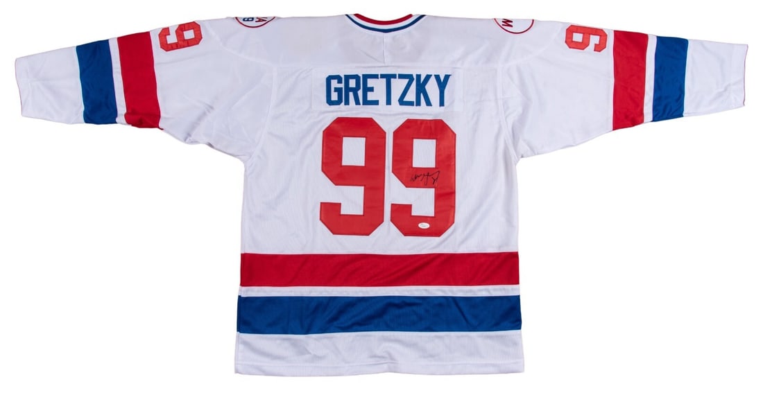 Wayne Gretzky Signed 1979 WHA All-Star Jersey JSA COA Edmonton Oilers: Wayne Gretzky Signed 1979 WHA All-Star Jersey JSA COA Edmonton Oilers Celebrate the legacy of hockey legend Wayne Gretzky with this signed 1979 WHA All-Star Game jersey. The jersey features Gretzky's 