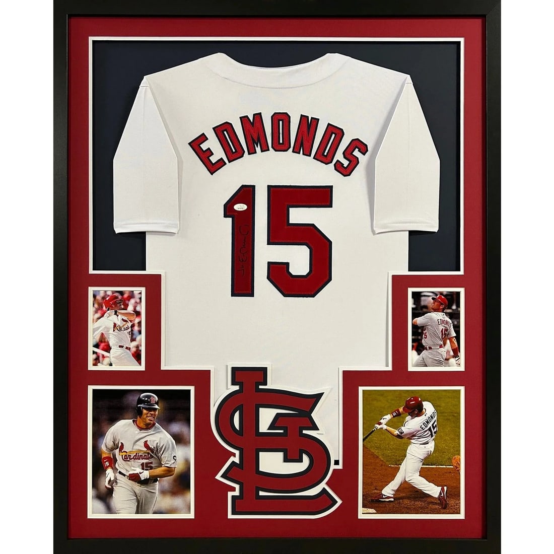 Jim Edmonds Autographed Framed Jersey JSA Certified St. Louis Cardinals: Jim Edmonds Autographed Framed Jersey JSA Certified St. Louis Cardinals This stunning autographed jersey features Jim Edmonds, a notable player from the St. Louis Cardinals. The jersey is professional