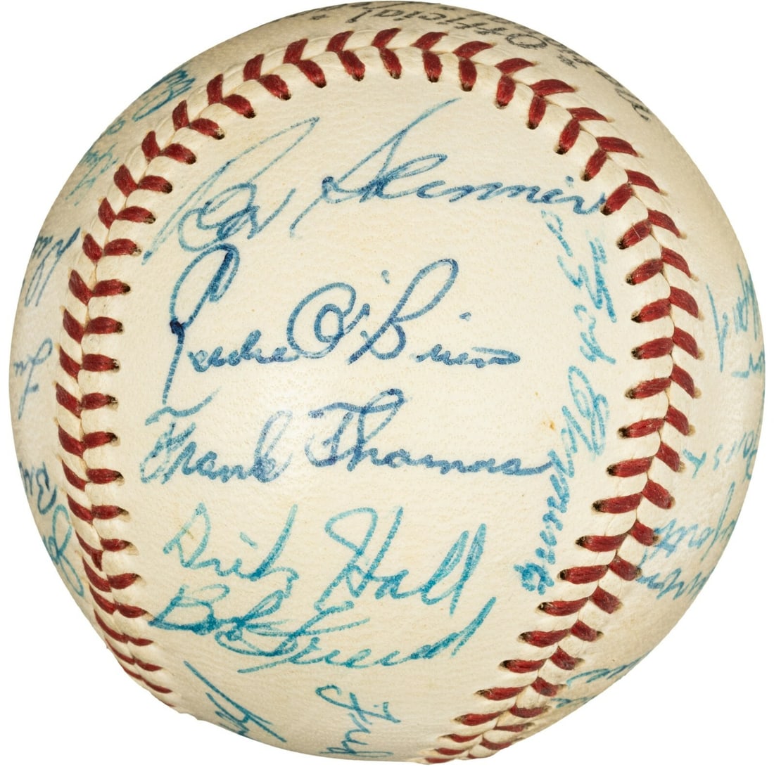 1956 Pittsburgh Pirates team signed baseball Roberto Clemente PSA DNA LOA: 1956 Pittsburgh Pirates team signed baseball Roberto Clemente PSA DNA LOA 1956 Pittsburgh Pirates team-signed baseball featuring Roberto Clemente and Maz. The official National League (Giles) ball is 
