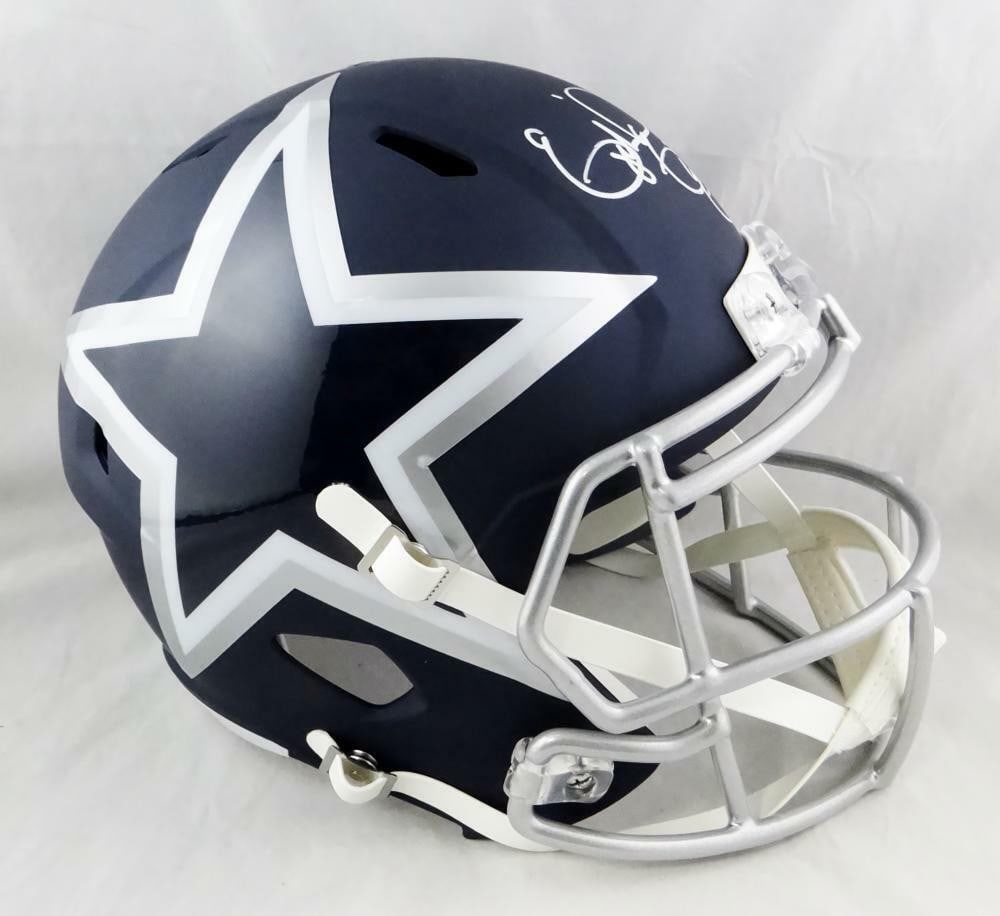Dallas Cowboys full size AMP Speed helmet signed by Ezekiel Elliott Beckett (1 of 6)