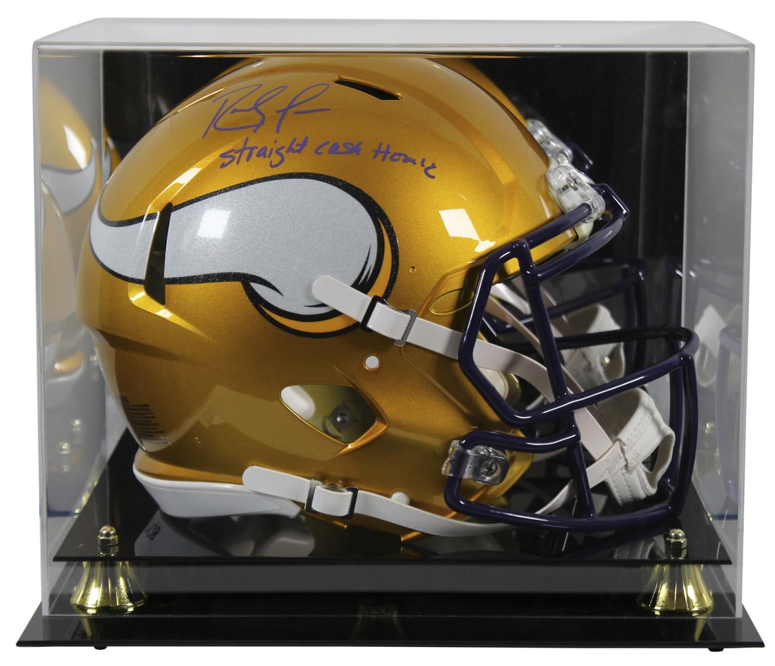 Randy Moss Signed Vikings Flash Helmet with Case BAS Authentication: Randy Moss Signed Vikings Flash Helmet with Case BAS Authentication This authentic Minnesota Vikings Full Size Speed Proline Helmet, personally signed by the legendary Randy Moss, features the inscrip