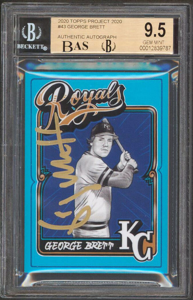 George Brett Autographed 2020 Topps Project 2020 #43 Card Gem Mint 9.5 Auto 10 Beckett Authenticated (1 of 2)