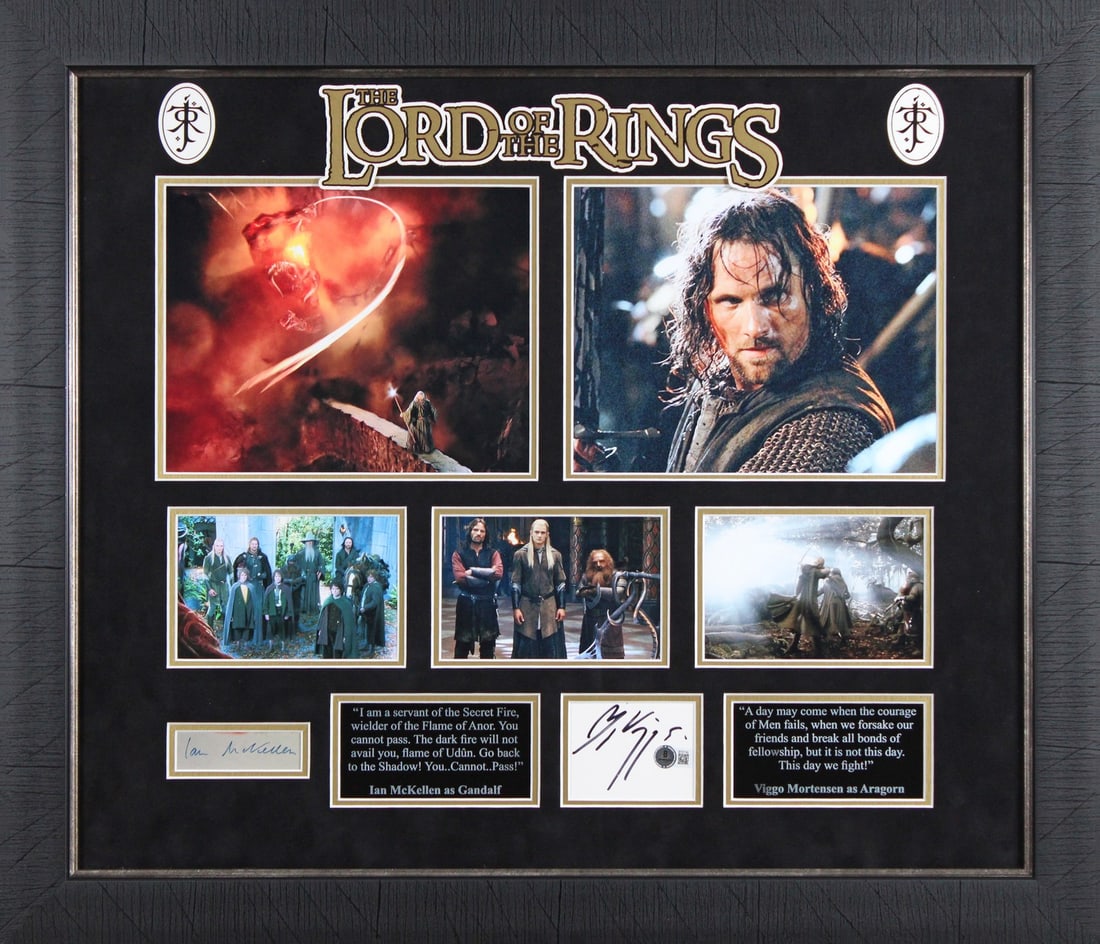 Framed Photograph Signed by Ian McKellen and Viggo Mortensen with Beckett Authentication (1 of 4)