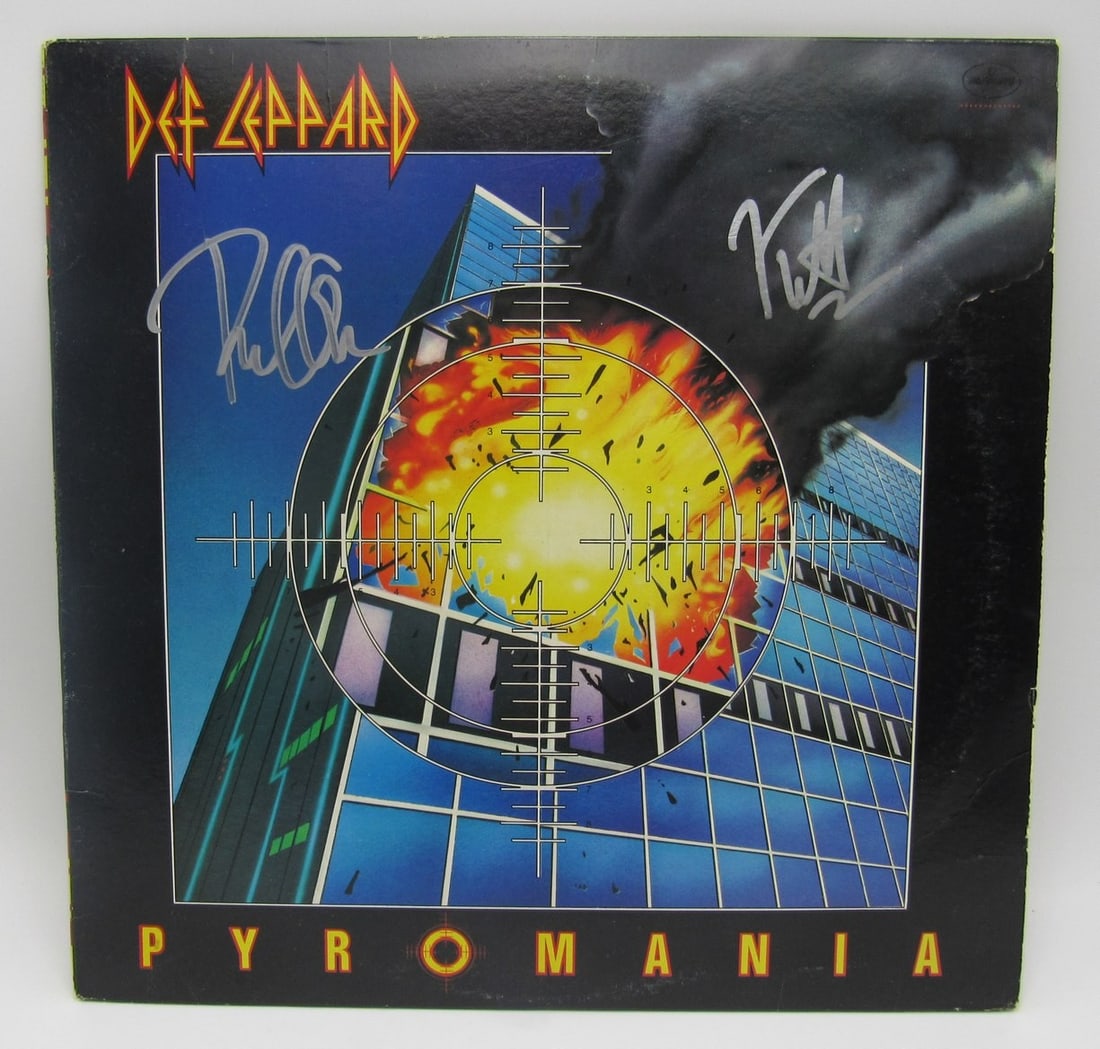 JSA Authenticated Pyromania Album Signed by Joe Elliott and Phil Collen (1 of 7)
