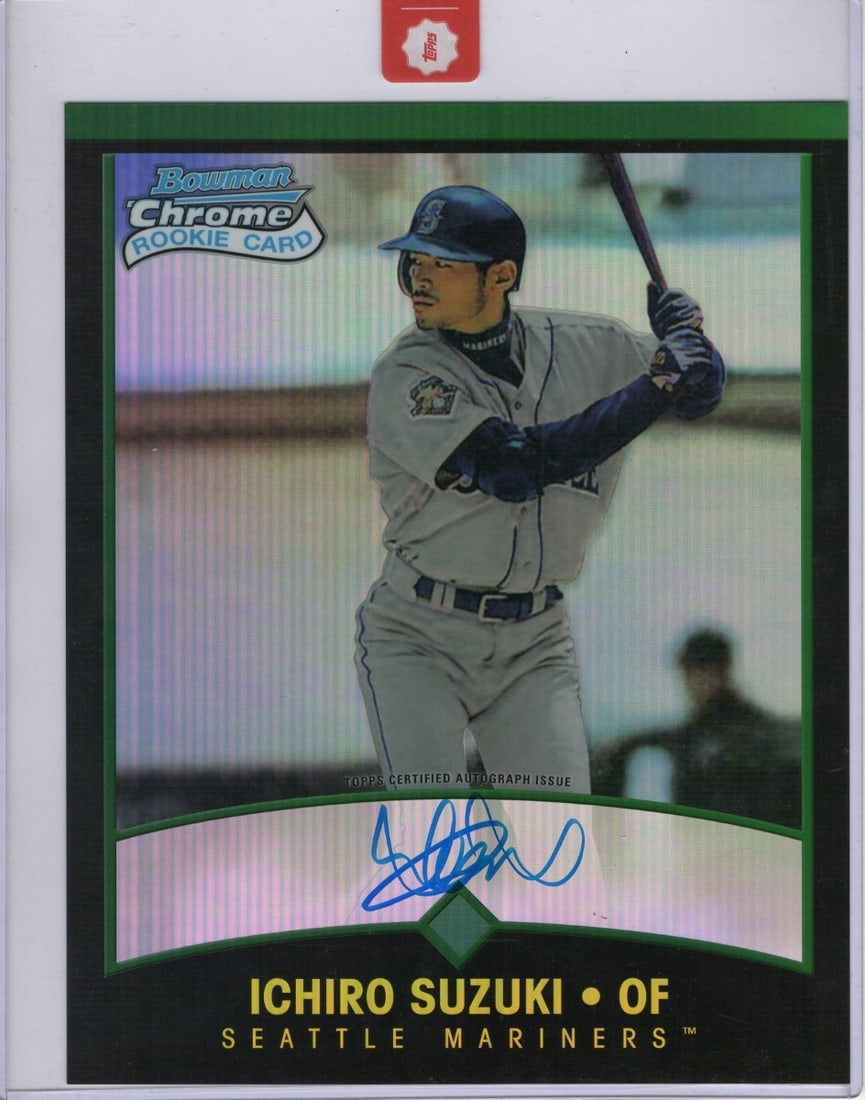 Autographed 8x10 Photo Ichiro Suzuki Topps Authenticated Seattle Mariners 39 of 50: Autographed 8x10 Photo Ichiro Suzuki Topps Authenticated Seattle Mariners 39 of 50 This is an original 8x10 photo of Ichiro Suzuki, autographed and authenticated by Topps Authentic. The photo is part 