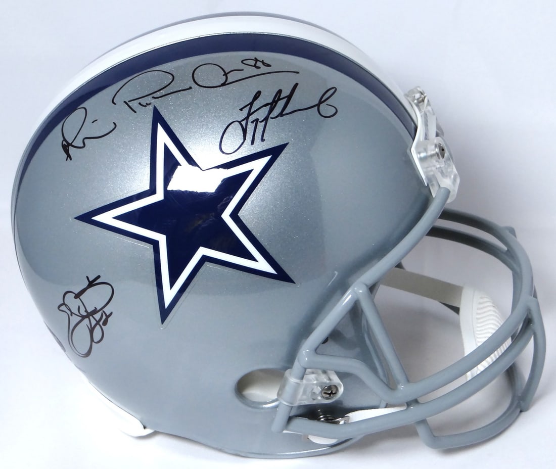 Dallas Cowboys Full Size Helmet Signed by Aikman Smith Irvin JSA Prova (1 of 10)