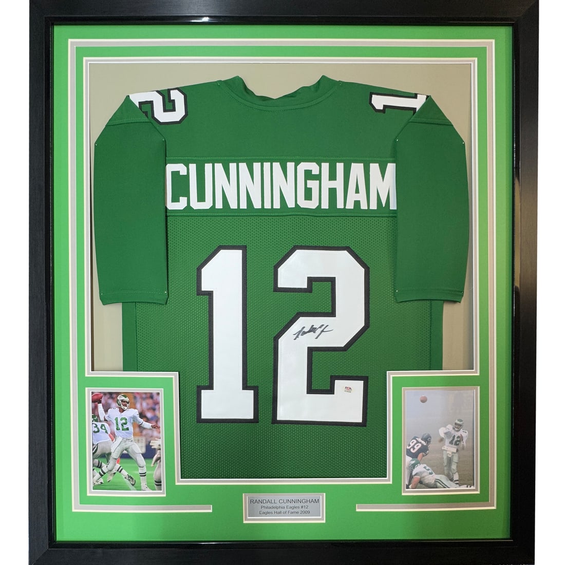 Framed Signed Randall Cunningham Eagles Jersey with JSA COA 33x42 (1 of 2)