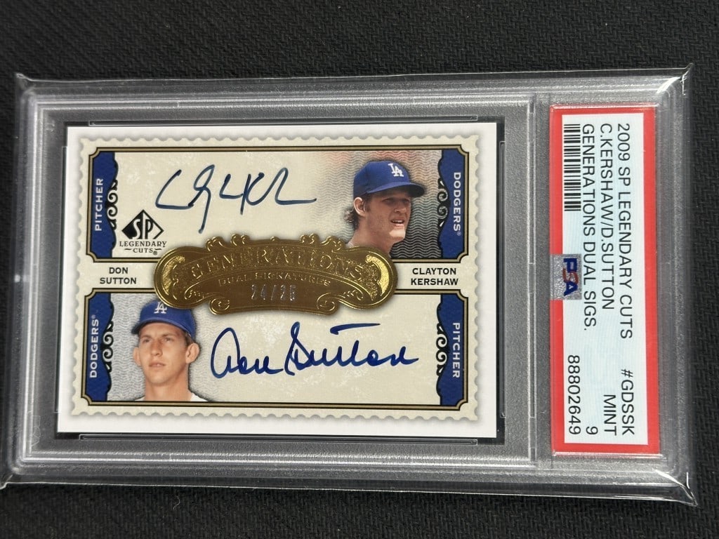 2009 SP Legendary Cuts Dual Signed Kershaw Sutton Auto PSA 9 #GDSSK (1 of 2)