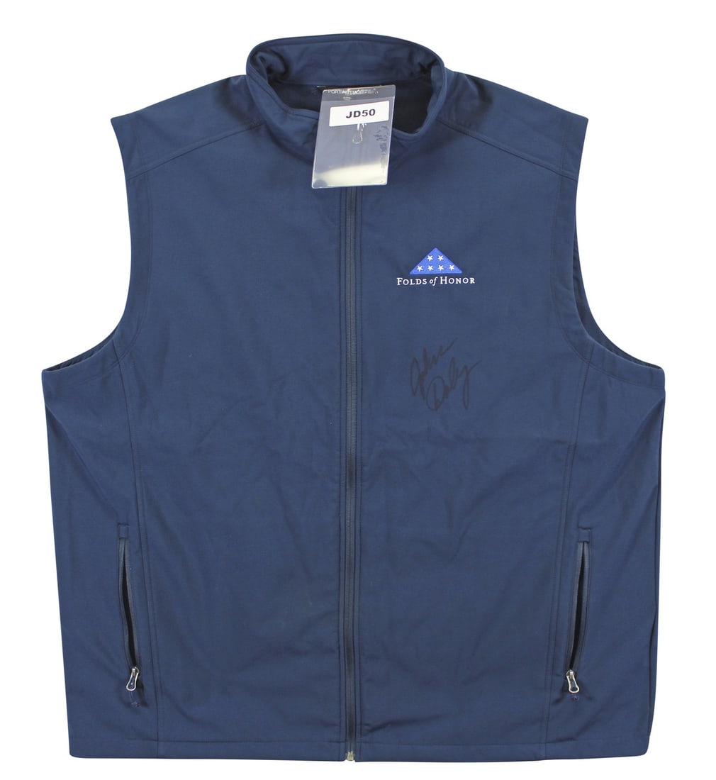 John Daly signed match worn navy Folds of Honor vest BAS authenticated (1 of 3)