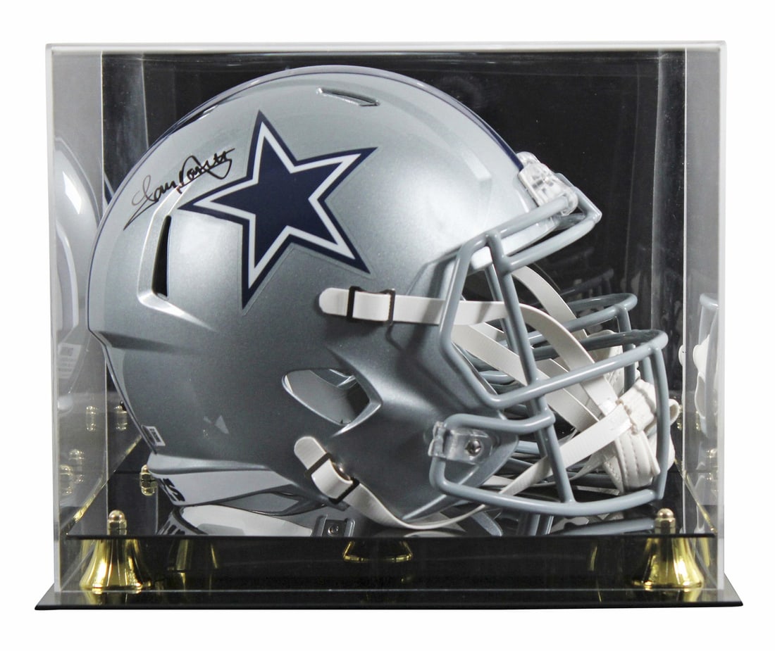 Tony Dorsett Signed Dallas Cowboys Full Size Helmet with Display Case BAS Authenticated (1 of 4)