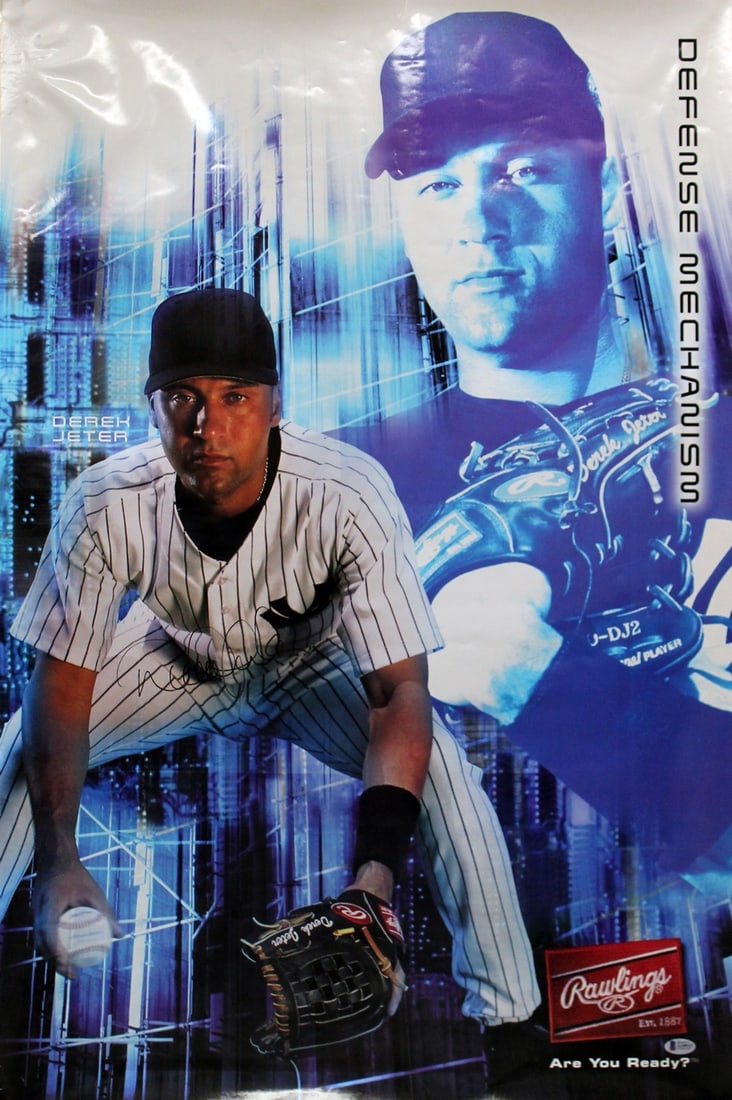 Derek Jeter Signed 24x36 Poster New York Yankees BAS Authentication: Derek Jeter Signed 24x36 Poster New York Yankees BAS Authentication Celebrate the legacy of baseball great Derek Jeter with this authentic autographed 24x36 poster. This striking poster features Jeter