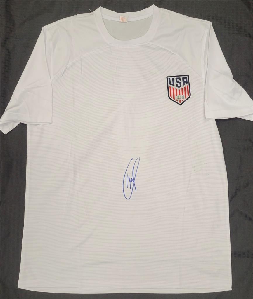 Christian Pulisic Signed Team USA Soccer Jersey BAS Authenticated: Christian Pulisic Signed Team USA Soccer Jersey BAS Authenticated This authentic Team USA soccer jersey is signed by Christian Pulisic, a key player for the US Men's National Team (USMNT). The jersey 