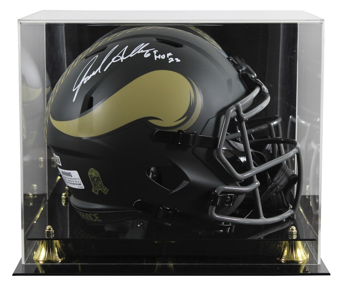 Jared Allen Signed Vikings STS IV Full Size Speed Replica Helmet BAS Witnessed: Jared Allen Signed Vikings STS IV Full Size Speed Replica Helmet BAS Witnessed This full-size Riddell Speed Replica helmet features the Minnesota Vikings' Alternate 2025 Salute To Service IV design an