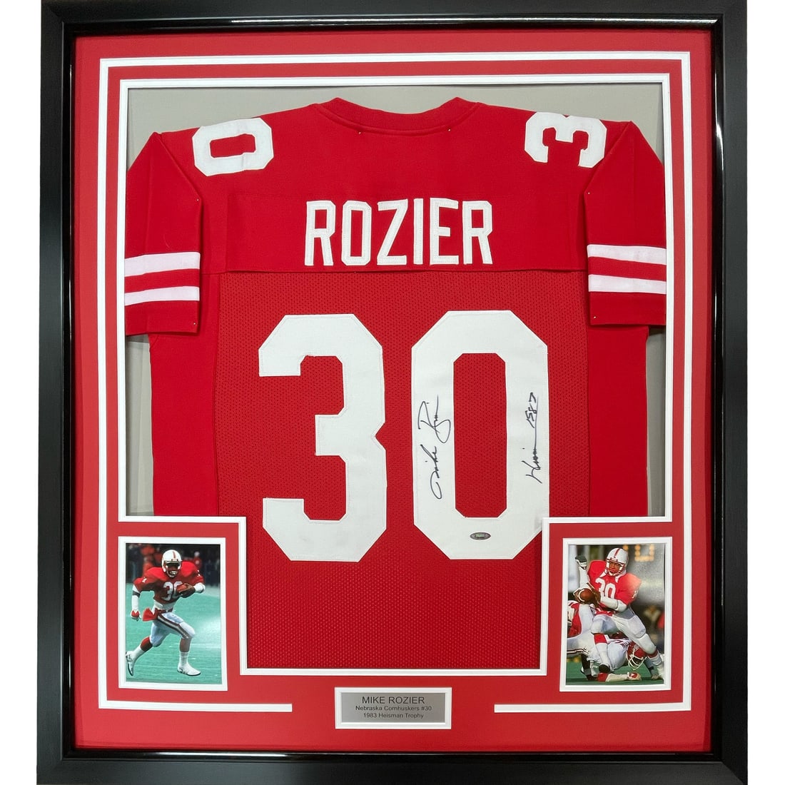 Framed Autographed Mike Rozier 1983 Heisman Jersey JSA COA Nebraska Cornhuskers (1 of 2)