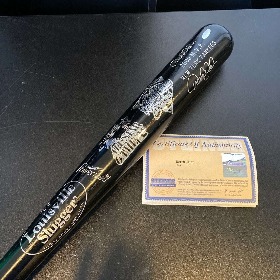 Derek Jeter Signed 2000 All Star Game Bat with JSA Certification: Derek Jeter Signed 2000 All Star Game Bat with JSA Certification This authentic baseball bat is signed by the legendary Derek Jeter, commemorating his remarkable achievements during the 2000 All Star 
