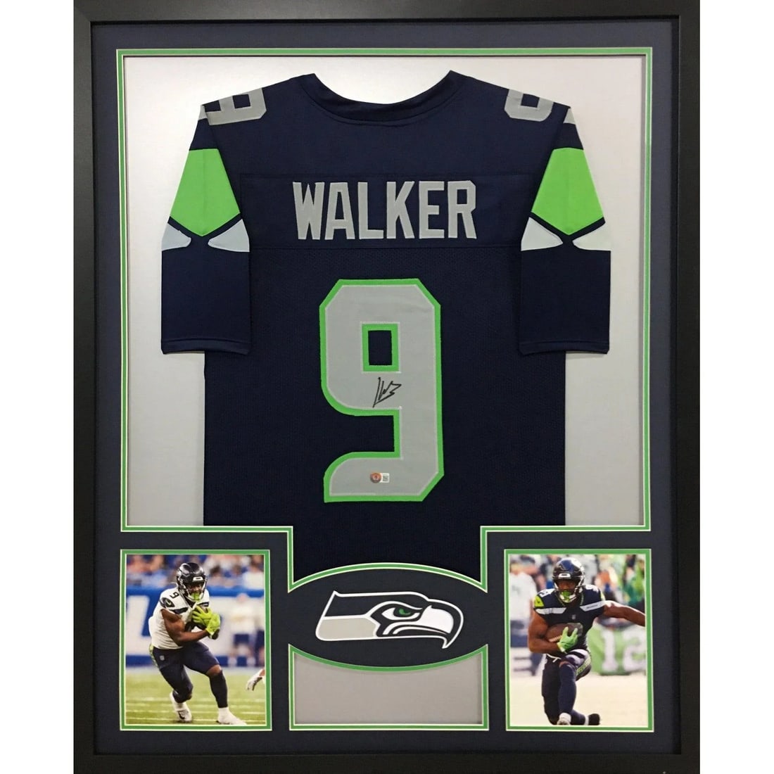 Kenneth Walker III Signed Framed Jersey Seattle Seahawks Beckett Authenticated (1 of 2)