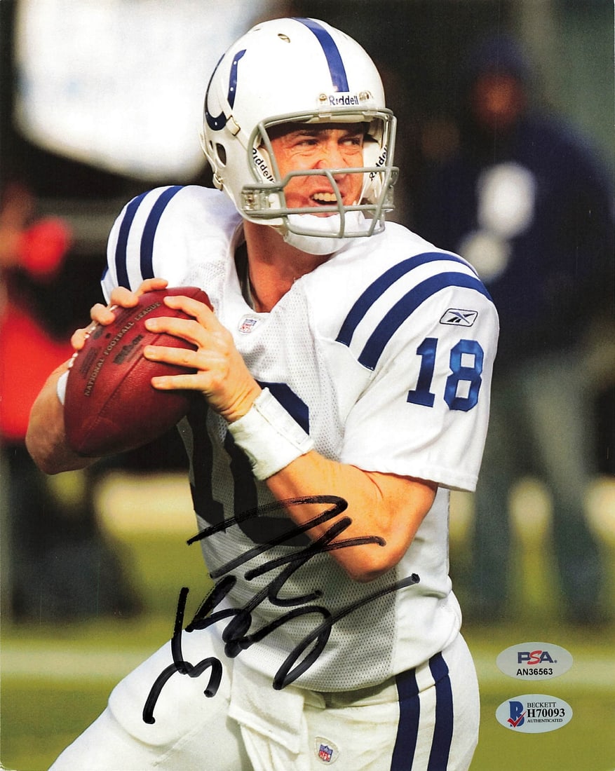 Peyton Manning Autographed 8x10 Photo PSA/DNA Colts Football: Peyton Manning Autographed 8x10 Photo PSA/DNA Colts Football This is an original 8x10 professionally printed photo featuring Peyton Manning, the legendary quarterback known for his impressive career w