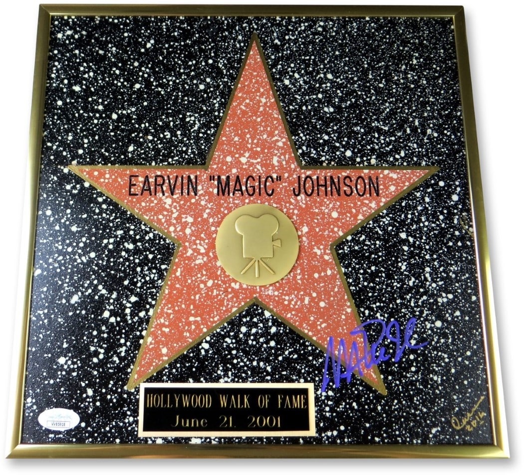 Framed 12X12 Hollywood Star Plaque Magic Johnson JSA (1 of 4)