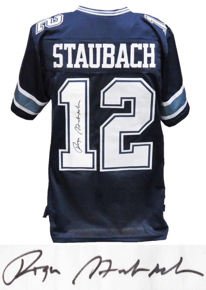 Roger Staubach Dallas Cowboys Signed Navy Jersey with COA (1 of 2)