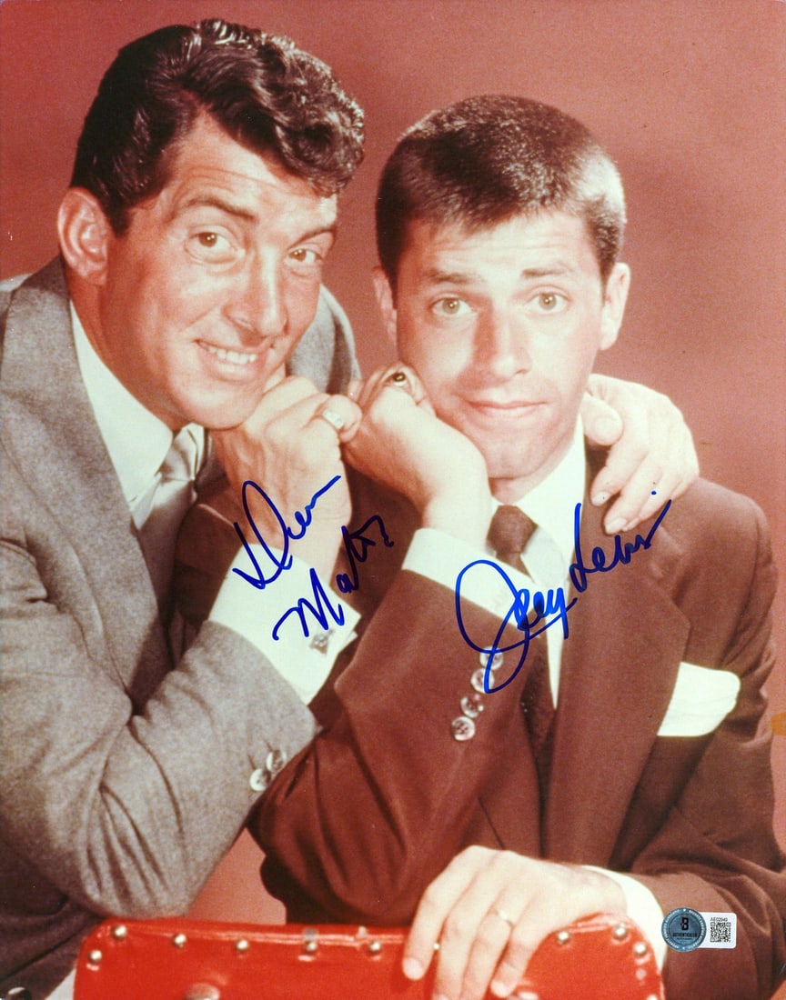 Dean Martin Jerry Lee Lewis Signed 11x14 Photo Gem Mint 10 Beckett Authenticated (1 of 2)