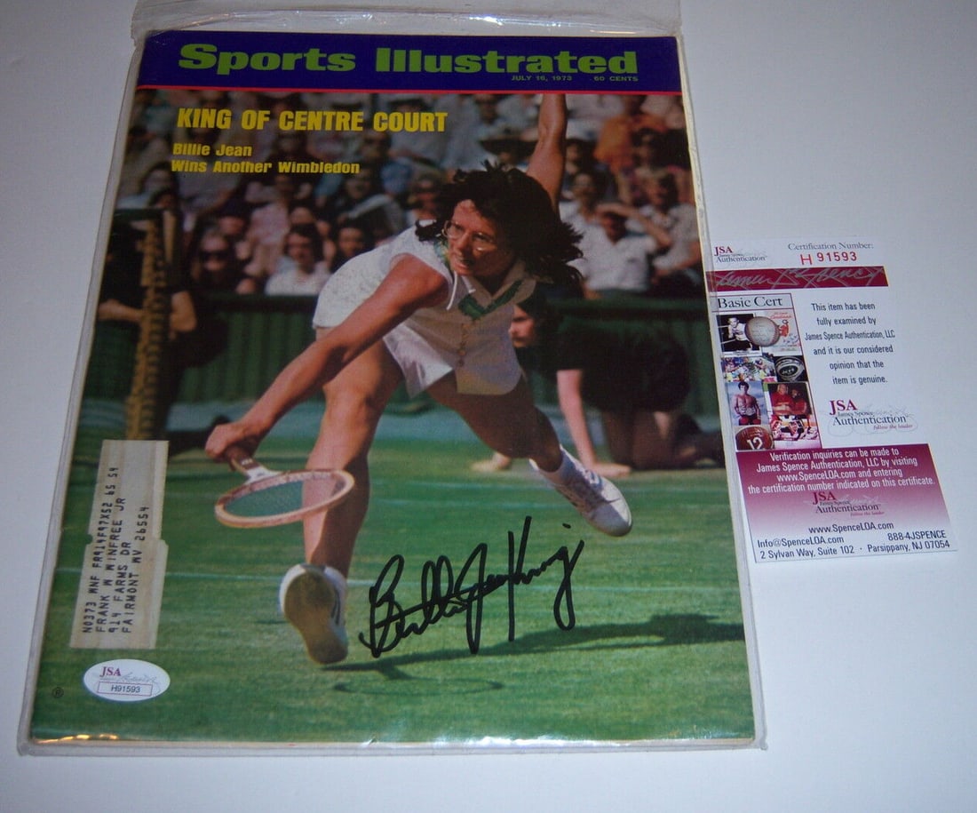 Signed Sports Illustrated Magazine Featuring Tennis Legend Billie Jean King With JSA COA (1 of 1)