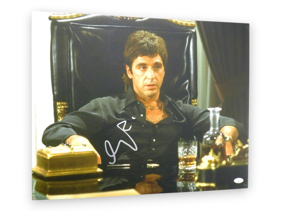 Al Pacino autographed Scarface chair scene 16X20 canvas photo JSA (1 of 5)