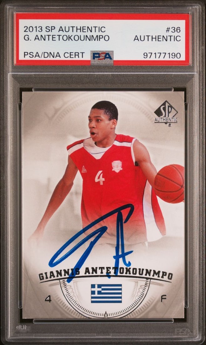 2013-14 Upper Deck SPA Giannis Antetokounmpo Signed Card PSA Authenticated (1 of 2)