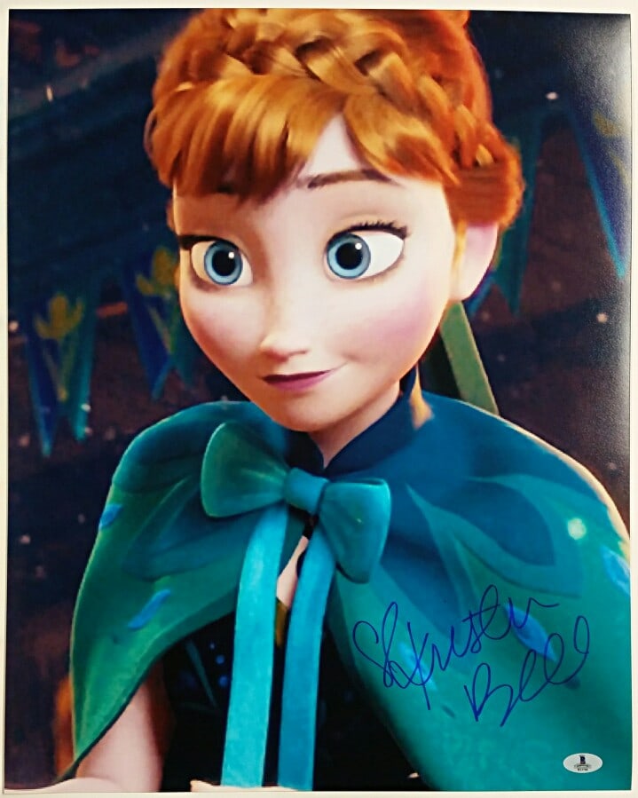 16x20 Photograph Signed by Kristen Bell Voice of Anna Frozen BAS COA: 16x20 Photograph Signed by Kristen Bell Voice of Anna Frozen BAS COA This original 16x20 photograph is signed by Kristen Bell, known for voicing Anna in Disney's Frozen. The photograph comes with a Be