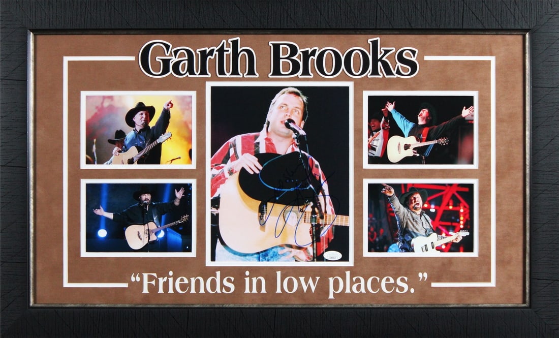 Framed 8x10 Garth Brooks Signed Photograph with JSA COA: Framed 8x10 Garth Brooks Signed Photograph with JSA COA This is an autographed 8x10 framed photograph personally signed by Garth Brooks. It is presented as an original item and comes with JSA autograp
