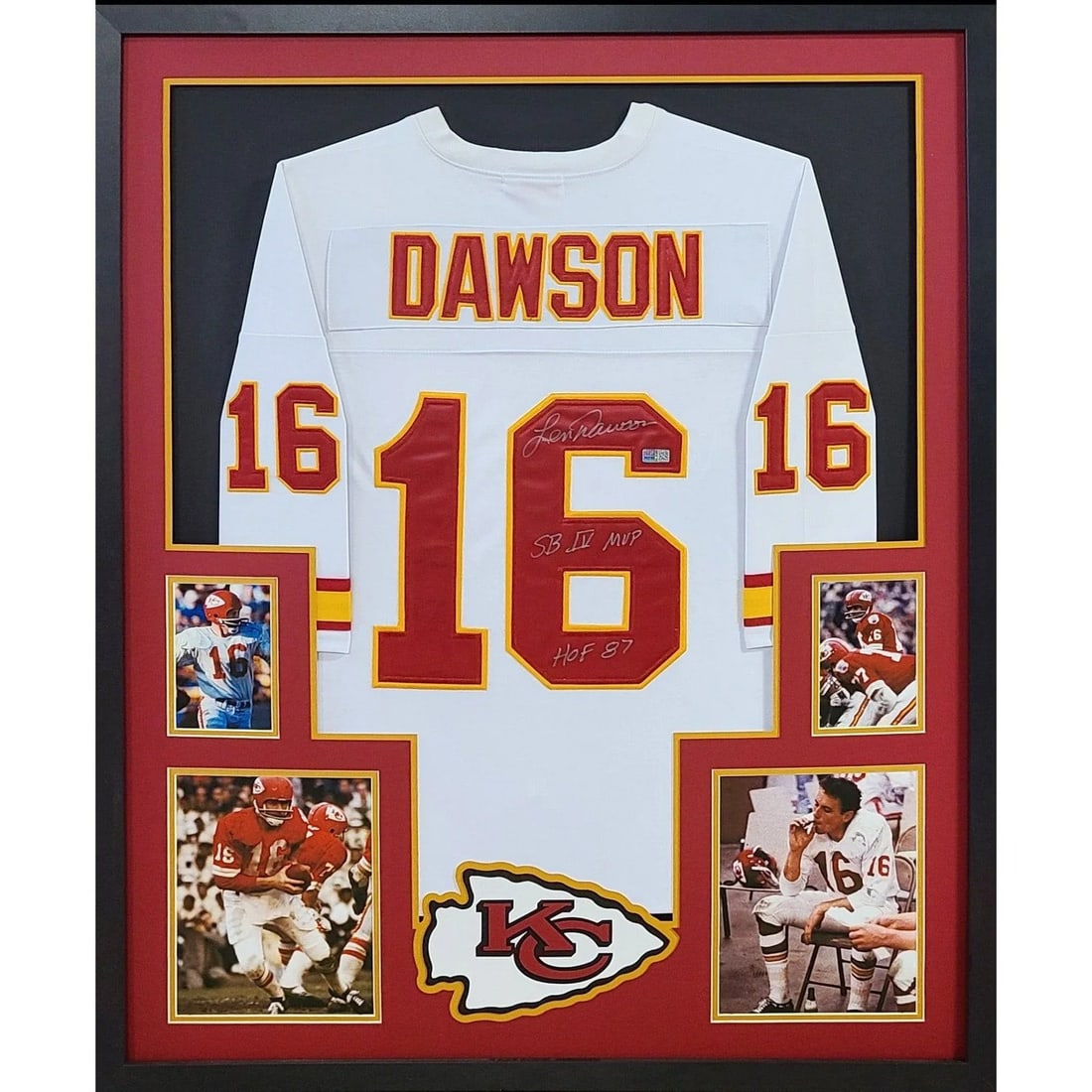 Autographed Len Dawson Kansas City Chiefs Framed Jersey Tristar (1 of 3)