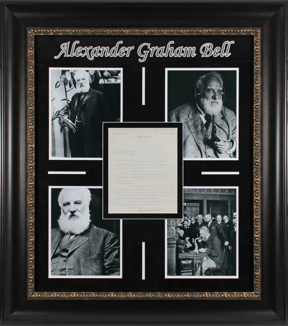 Alexander Graham Bell Signed Framed 1915 Letter with Beckett COA (1 of 9)
