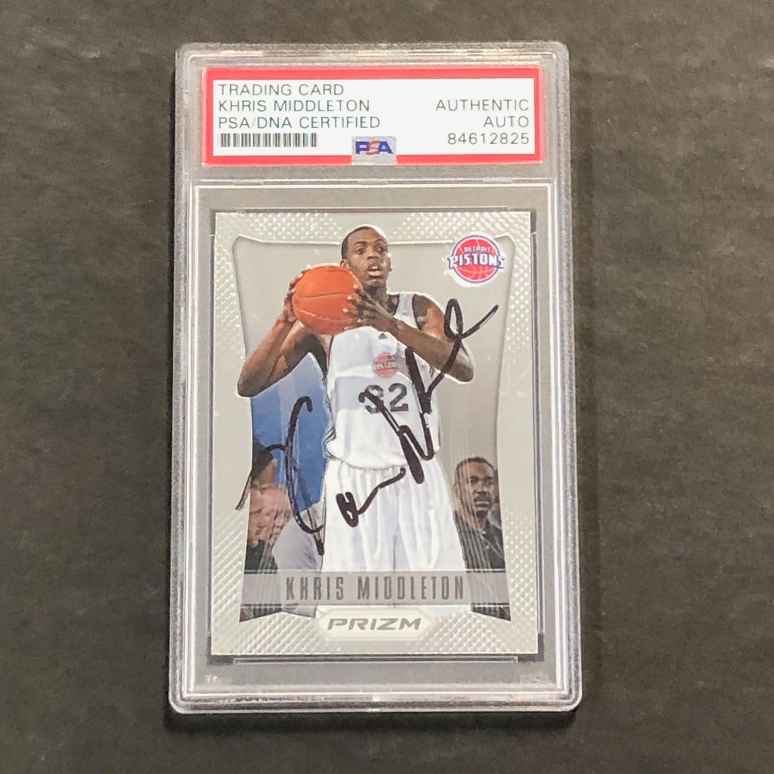 2012-13 Panini Prizm #285 Khris Middleton Signed Card PSA Authentic: 2012-13 Panini Prizm #285 Khris Middleton Signed Card PSA Authentic This is a 2012-13 Panini Prizm #285 basketball card featuring the signature of Khris Middleton, a player for the Detroit Pistons. Th