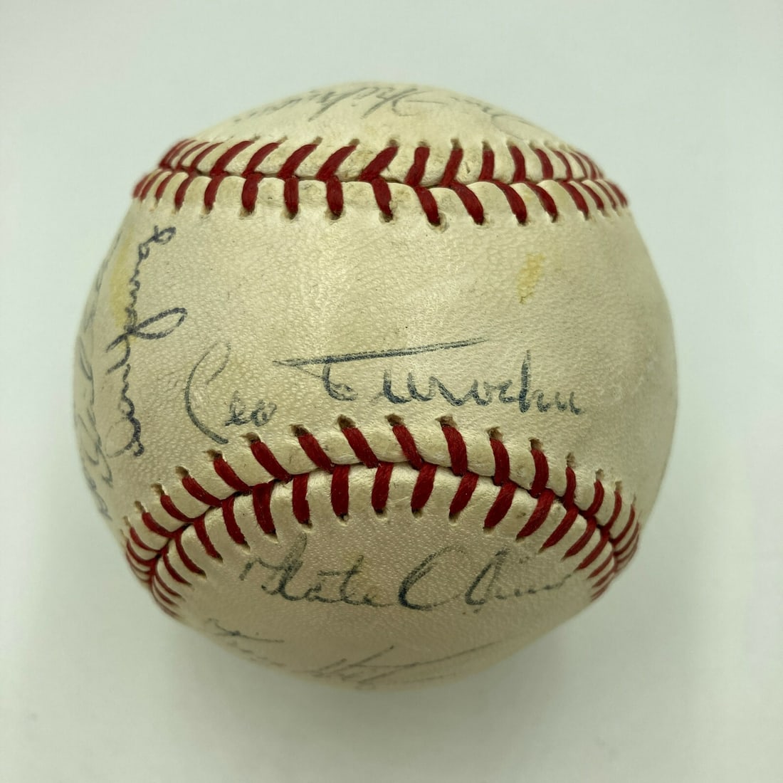 1969 Chicago Cubs Team Signed Baseball with JSA Authentications: 1969 Chicago Cubs Team Signed Baseball with JSA Authentications This remarkable 1969 Chicago Cubs team signed baseball features a collection of 26 signatures from the iconic players of the era, includ