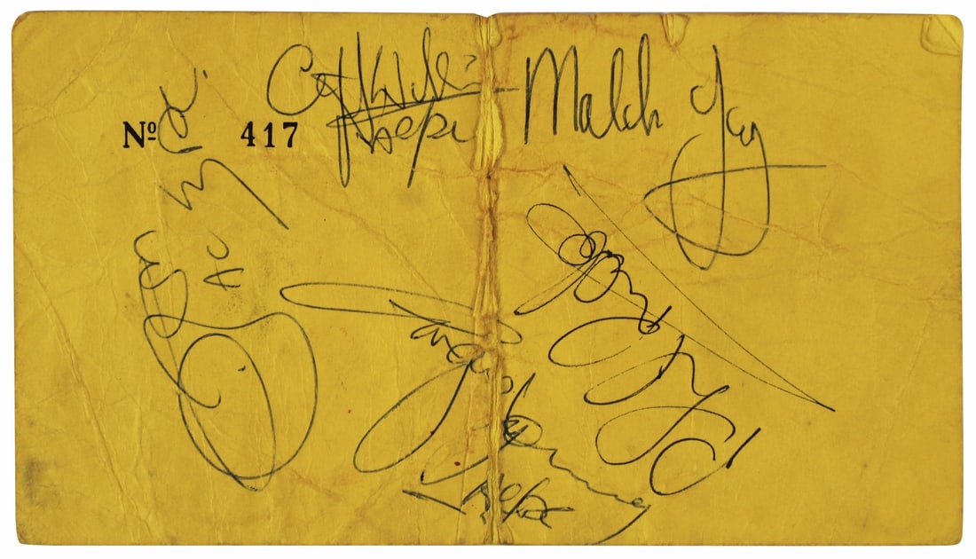 AC/DC 1978 Signed Ticket Pass Angus Young Malcolm Young JSA COA (1 of 6)