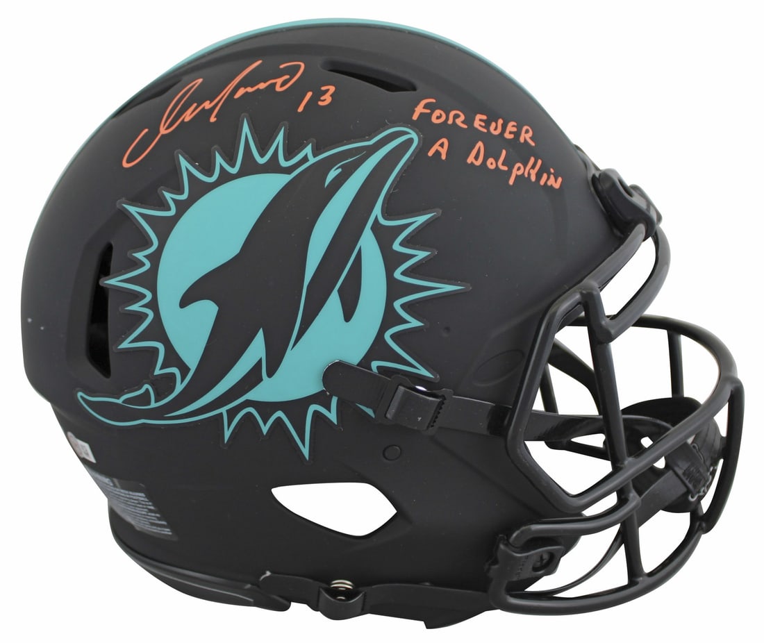 Dan Marino autographed Miami Dolphins Speed Proline helmet BAS witnessed: Dan Marino autographed Miami Dolphins Speed Proline helmet BAS witnessed This is an authentic full size Speed Proline helmet personally signed by Dan Marino of the Miami Dolphins with the inscription 