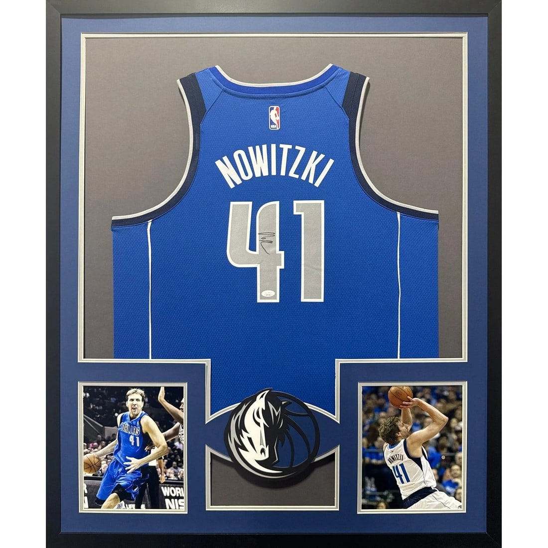 Framed Dallas Mavericks Jersey Signed by Dirk Nowitzki with JSA Authentication (1 of 3)