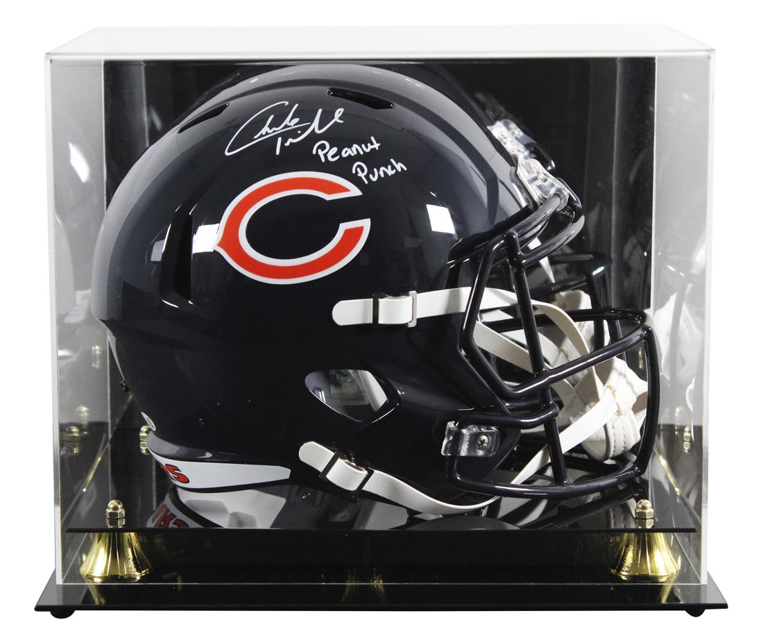 Charles Tillman Autographed Chicago Bears Full Size Replica Helmet JSA Witnessed Case: Charles Tillman Autographed Chicago Bears Full Size Replica Helmet JSA Witnessed Case This is a Chicago Bears full-size Speed replica helmet, personally signed by Charles Tillman with the inscription 