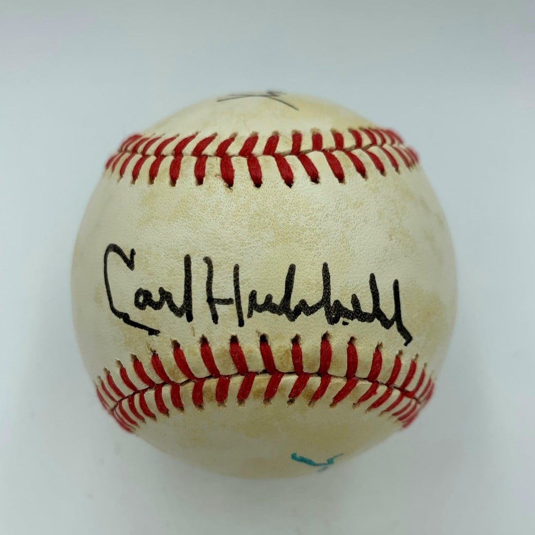 Signed NL Baseball by Carl Hubbell Bill Terry Edd Roush JSA Authenticated: Signed NL Baseball by Carl Hubbell Bill Terry Edd Roush JSA Authenticated This is an original National League baseball signed by Carl Hubbell, Bill Terry, and Edd Roush, legendary players associated w