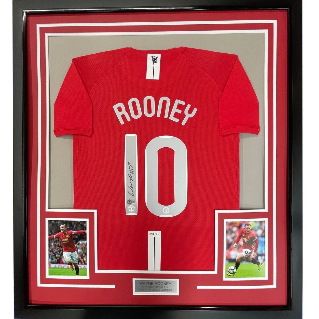 Framed Autographed Wayne Rooney 2008 Manchester United Jersey BAS COA (1 of 2)